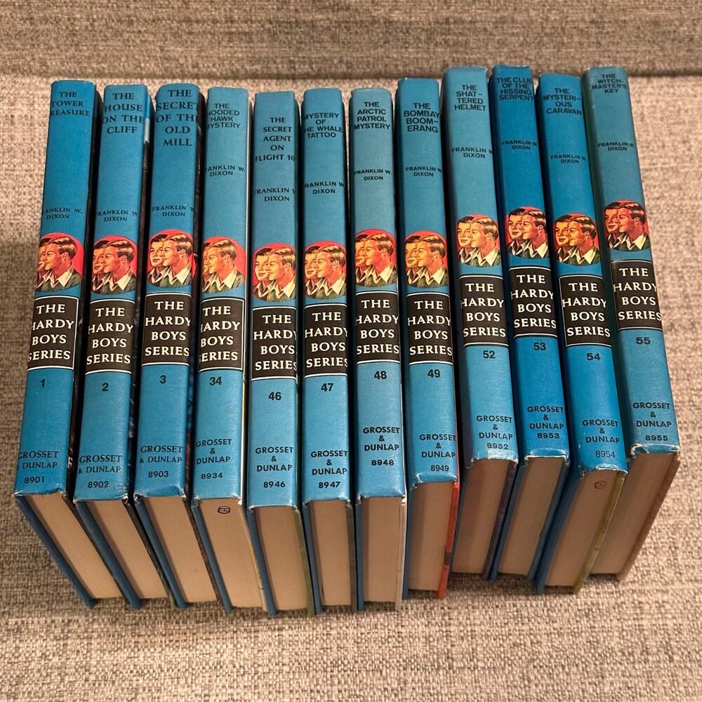 Hardy Boys Mystery Stories 11 Hardcover Books Grosset & Dunlap #1-3 #34 #46-55